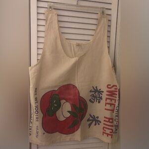 Vintage 100 lb Sho-Chiku-Ba Sweet Rice Sack Tank Top Size Medium